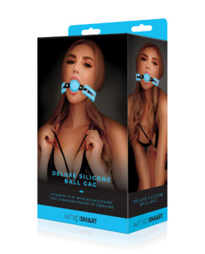 WhipSmart Glow in the Dark Deluxe Silicone Ball Gag - Blue