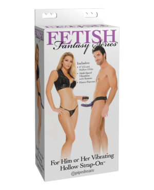 Fetish Fantasy Series for Him or Her Vibrating Hollow Strap-On - Purple