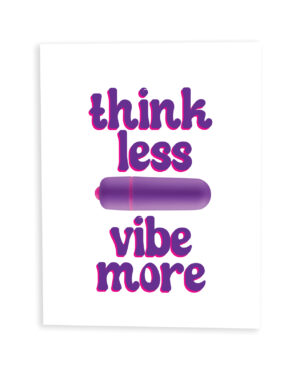 Think Less, Vibe More Naughty Greeting Card w/Rock Candy Vibrator & Fresh Vibes Towelettes