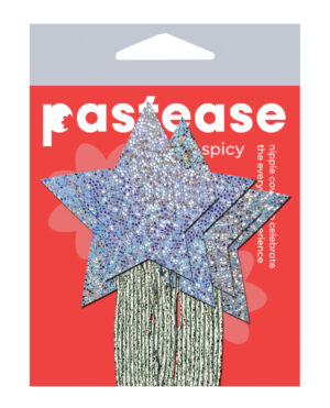 Pastease Tassle Glitter Stars - Silver O/S