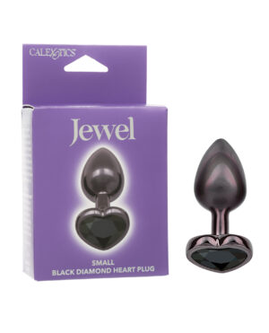 NO ETA $Jewel Black Diamond Heart Butt Plug - Small, Black