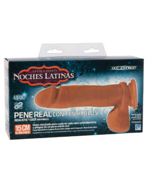 Noches Latinas ULTRASKYN Pene Real Con Testiculos 6 " - Caramel
