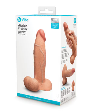 b-Vibe Slipskin 8" Girthy - Mocha