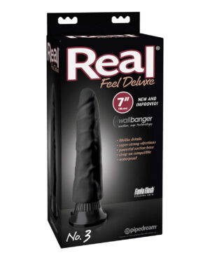 Real Feel Deluxe No. 3  7" Vibe Waterproof - Black