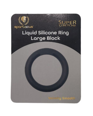 Spartacus Liquid Silicone Cock Ring Large - Black