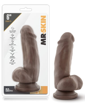 Blush Dr. Skin Mr. Smith 7" Dildo w/Suction Cup - Chocolate