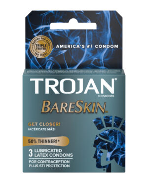 Trojan Bareskin Condoms - Box of 3