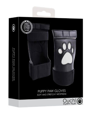 Shots Ouch Puppy Play Paw Cut-Out Gloves - White
