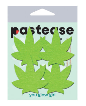 Pastease Premium Petites Leaf - Glow in the Dark Green O/S Pack of 2 Pair