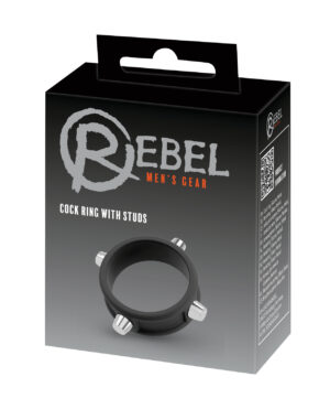 Rebel Cock Ring w/Stubs - Black