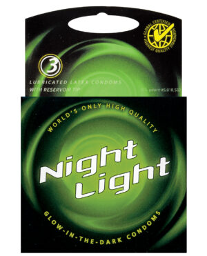 Night Light Glow in the Dark Condoms - Box of 3