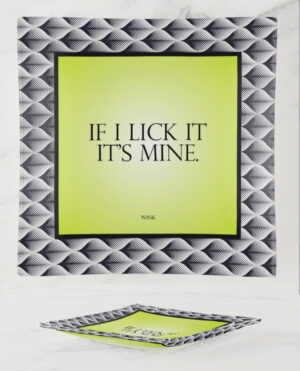 Warm Human If I Lick It It's Mine Glass Trinket Tray