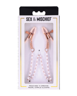 Sex & Mischief Peaches 'n CreaMe Pearl Nipple Clamps