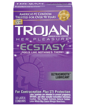 Trojan Her Pleasure Ecstasy Condoms - Box of 10
