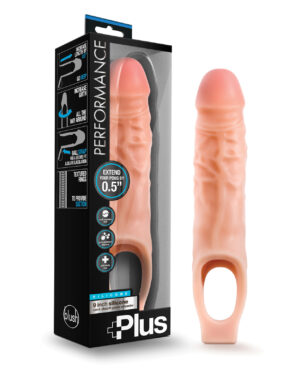 Blush Performance Plus 9" Silicone Cock Sheath Penis Extender - Flesh