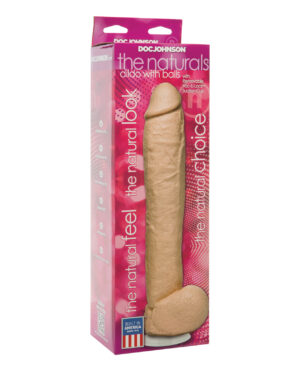 The Naturals 12" Cock w/Balls - Flesh