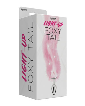 Foxy Tail Light Up Faux Fur Butt Plug - Pink