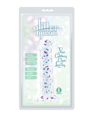 Glittergasm 7.5" Swirls Dildo - Blue/Purple/Violet
