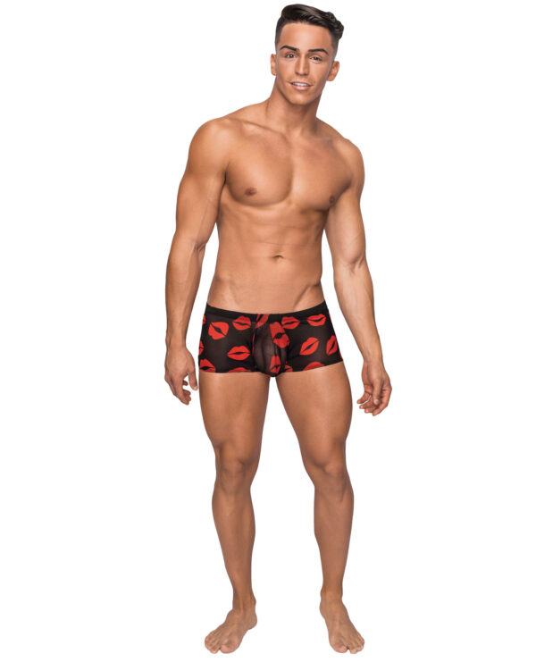 Kiss Me Stretch Mesh Mini Short Blk/Rd SM