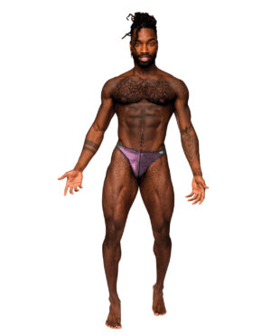 Hocus Pocus Stretch Poly Spandex Uplift Bong Thong Purple S/M