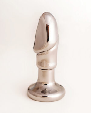 Cristal Black Opal Anal Glass Dildo Vibe - Gun Metal