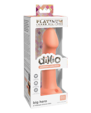 Dillio Platinum 6" Big Hero Silicone Dildo - Peach