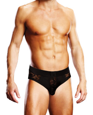 Prowler Lace Open Back Brief - Black LG