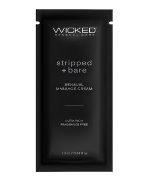 Wicked Sensual Care Stripped & Bare Unscented Massage Cream  - .34 oz