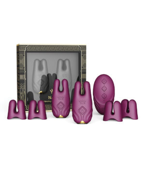 ZALO Nave Vibrating Nipple Clamps - Velvet Purple